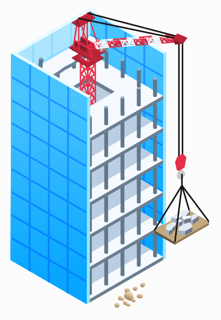 超高層ビル解体